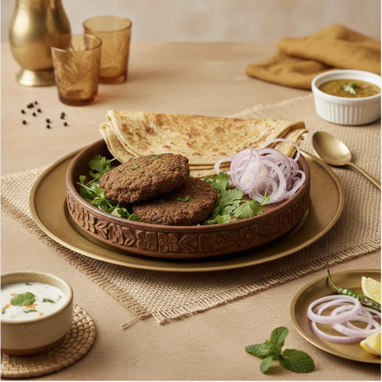 Bel Patra, goulati kebab menu photo, grills & kebabs food photography by Pleny