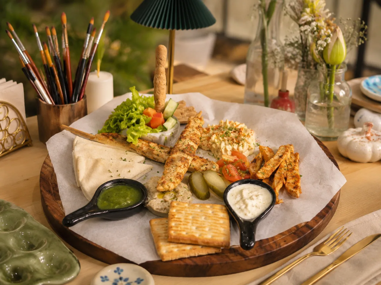 Mixnosh, mediterranean kebab platter menu photo, mediterranean & healthy plates food photography by Pleny